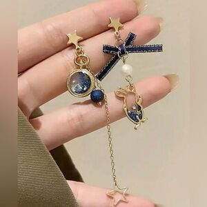 Bunny Earrings Gold Tone, Stars and Glitter lightweight Spring Feminine …